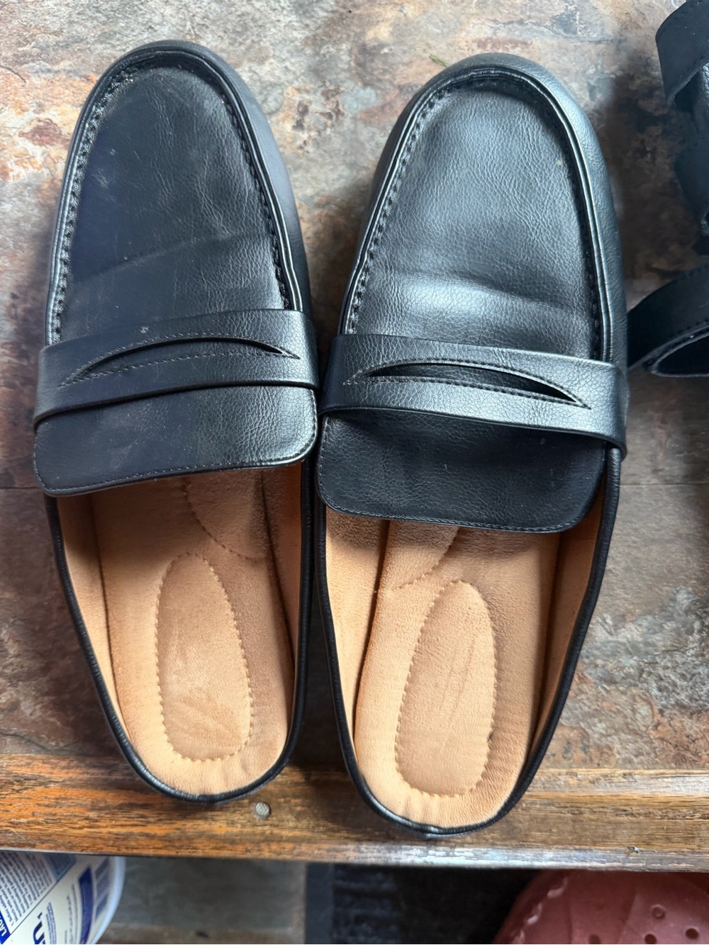 Unk Black Slip-On Penny Loafers with Cushioned Insole